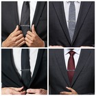 4pcs Black Enamel Tie Clip For Men Vintage Mens Tie Bar Set For Regular Ties