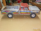 Vintage Pressed Red Silver Steel Race Team Truck - For Parts Or Restore