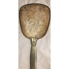 Vintage 1950s Gold Plate With Silver Floral Handheld Vanity Mirror Ornate Filime