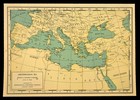 1940s Vintage Mediterranean Map Antique Map Of The Mediterranean Sea Map