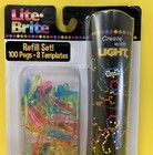 New Hasbro Light Lite Brite Refill Kit Set 100 Pegs   8 Picture Templates Lot