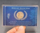 Mercury Dime Gem Bu Uncirculated 90  Silver 10c In Laminated Display Card