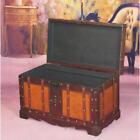 Vintiquewise Storage Trunk Rustic Chest Unique Sturdy Wood Construction Brown