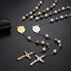 Women s Rosary Cross Jesus Pendant Virgin Mary Saint Benedict Medal Necklace