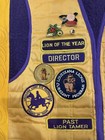 Vintage Lions Club International Quilt Vest Pins Patchwork Achievement Throw