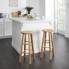 Mainstays Backless Wood Barstool Natural 29 In High Fully Assembled