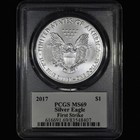 2017  1 Silver American Eagle     Pcgs Ms-69     1 Oz Coin Donald Trump    trusted   