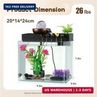 Indoor Water Fountain  5-in-1 Tabletop Waterfall With Fish Tank   Mist Spray Hum