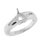 Semi Mount Ring Trillion 6mm Solitaire Engagement Ring 925 Sterling Silver