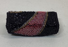 Vintage Beaded Lipstick Case Holder Mirror Snaps Black Liner Red Grey Gold Black