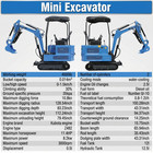 1 8 Ton Kubota Engine Hydraulic Mini Excavator  Free Shipping  new