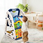 3-in-1 Kids Easel W book Rack  Toddler Art Center W double Sided Chalkboard     