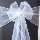 White Organza Chair Sashes Chair Tie Chair Bows Ribbon Wedding Anniversary Decor