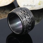 Vintage Celtic Knot Wedding Ring Stainless Steel 14mm Width Retro Band Size 7-13