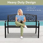 50  Welcome Backrest Cast Iron Bench Patio Garden Seat Park Furniture Backyard