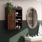 Farmhouse Wood Wall Storage Bathroom Cabinet With Sliding Barn Door  Rustic M   