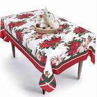 Christmas Tablecloth Waterproof Fabric For New Year Xmas 60x84 In Rectangle