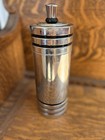Vintage Art Deco Chase Gaiety Chrome Black Strip Cocktail Shaker 11 1 2 In