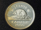 2000 Sterling Silver Proof Canada 5 Cent Unc Nickel