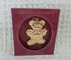 Vintage 1994 Christmas Ornament Teddy Bear Gloria Duchin Gold Tone Usa Gift Idea