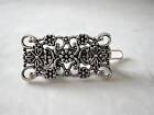 Small Or Medium Silver Metal Filigree Hair Pin Clip Barrette  For Fine Thin Hair