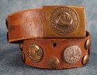 Wwi Imperial German Soldier Leather Hate Trophy Belt Buckle Gott Mit Uns Estate