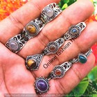 Wholesale Tiger Eye    Mix Rings Lot 925 Sterling Silver Plated Gemstone Jewelry