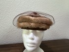 Vintage 1950 - 1960s Ladies Brown Netted Hat  In Good Condition 