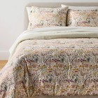 2pc Twin twin Extra Long Reversible Floral And Stripe Comforter Set Pink green -