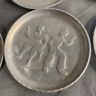 Vintage Anodized Aluminum Tumbler Coasters Set Of 9 Embossed Boy Girl Dancing