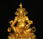 Old Tibet Buddhism Bronze 24k Gold Gilt Yellow Jambhala Wealth God Buddha Statue