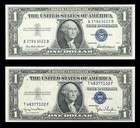 2 Silver Certificates Notes 1957   1935 Blue Seal Crisp Xf  au  Free Shipping