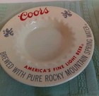  2 Vintage Coors Beer Ceramic Ashtrays Rocky Mountain Spring Water Advertising