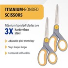 Westcott 8    Titanium Bonded Scissors With Adjustable 2-pack  Gray yellow