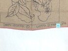 Vtg Rug Hooking Pattern Rare Loretta Scena Green Woman Mythical On Burlap