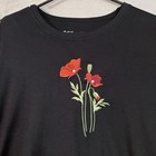 Silverts Adaptive Snap Shoulders Shirt  Black Embroidered Womens Plus Sz 3xl