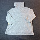 Parallel Skies Top Women Xl Heather Gray Asymmetrical Button Cowl Neck Knit Cozy