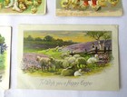Lot Of 5 Antique Easter Postcards Raphael Tuck Divided Girls Chick Sheep Dm5