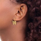 14k Solid Yellow Gold Filigree Butterfly Earrings