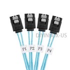 Mini Sas Hd Sff 8643 To  4  Sata Breakout Forward Hard Disk Cable 1m  lsi00411