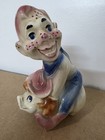 Vintage Ceramic Boy Head Coin Bank Red Hair Freckles 1950s Retro Piggy Bank