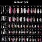 240pcs Press On Gel X Nails Full Cover Long Coffin Almond False Nail Art Tips