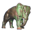 Elephant With Tucked Trunk Cast Iron Bank Arcade 1910-1932 Green Antique