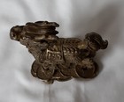 Vtg 3  Brass Foo Dog On Stack Of Coins Figurine