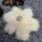 2 Vintage 1950s Mid Century Genuine Mink Brooch Flower   Clip On Earrings