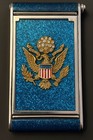 Vintage Girey Compact  Wwii Gift From Soldier  Unused  Blue Enamel  Original Box
