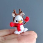 Chtistmas Crochet Snowman  Dollhouse Miniature New Year Decor  Microtoysby