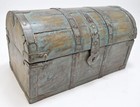 Vintage Wooden Half Round Top Storage Box Original Old Hand Crafted Rustic
