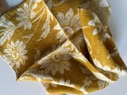 Vintage Kitchen Tea Towel Irish Linen Floral Soft Floral Cream Goldenrod Flowers