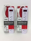 12x New Prime Pb802013 White 6-outlet Surge Protector 400 Joules 1 5  Power Cord